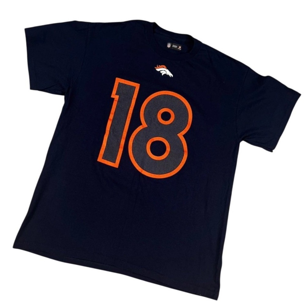 NWOT NFL Team Apparel Denver Broncos Peyton Manning 18 T-Shirt Mens Navy Large